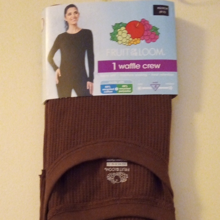 Brand New Fruit Of The Loom Waffle Crew Thermal